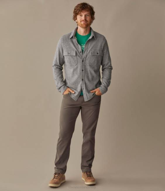 LLBean x Double L Washed Cotton Double-Knit Chamois Shirt Men J46J7009 Clothing Mountain Red Heather