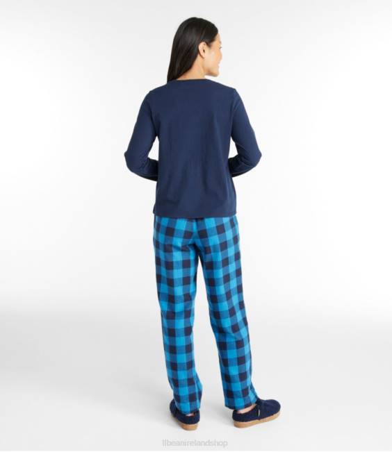 LLBean x Peanuts Camp PJ Set Women J46J791 Clothing Marine Blue Buffalo