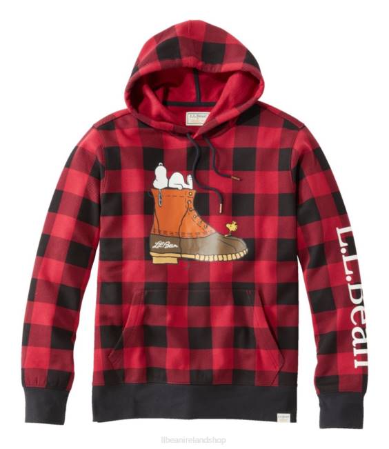 LLBean x Peanuts Sweatshirt Men J46J640 Clothing Deep Red Buffalo