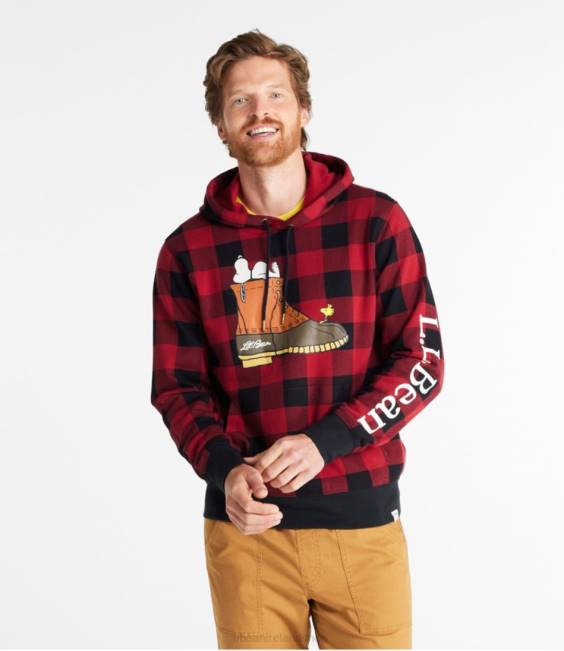 LLBean x Peanuts Sweatshirt Men J46J640 Clothing Deep Red Buffalo