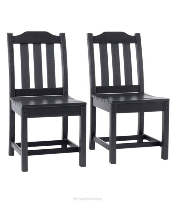 L.L.Bean All-Weather Armless Dining Chair Set of Two Unisex J46J4433 Backyard & Patio Black