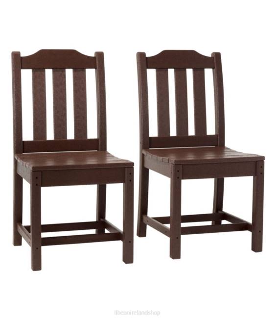 L.L.Bean All-Weather Armless Dining Chair Set of Two Unisex J46J5588 Backyard & Patio Mahogany