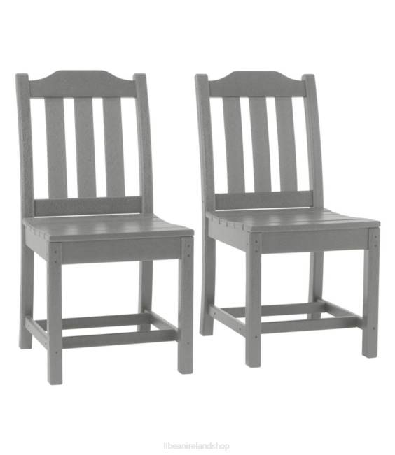 L.L.Bean All-Weather Armless Dining Chair Set of Two Unisex J46J6349 Backyard & Patio Slate Gray
