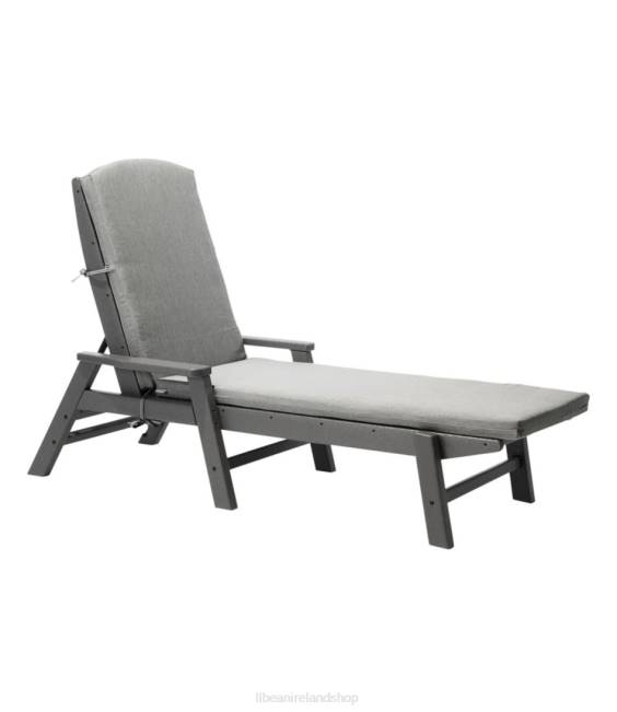L.L.Bean All-Weather Chaise Lounger Textured Cushion Unisex J46J4504 Backyard & Patio Gray
