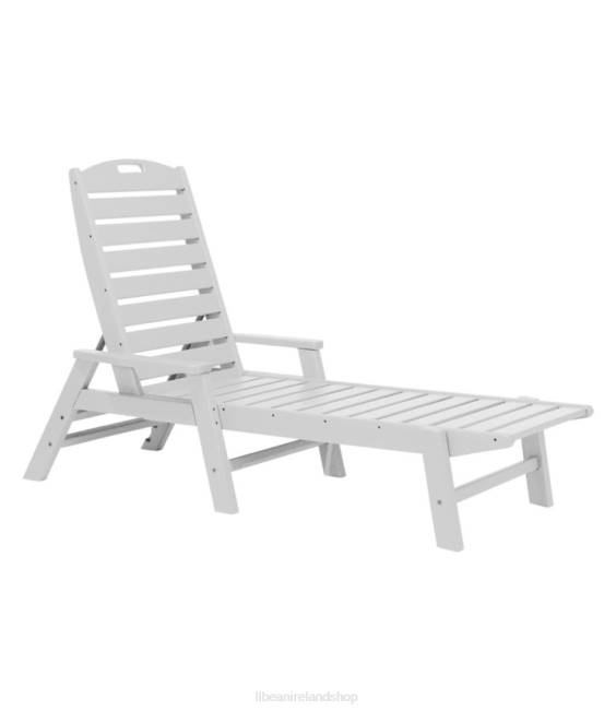 L.L.Bean All-Weather Chaise Lounger with Arms Unisex J46J4482 Backyard & Patio White
