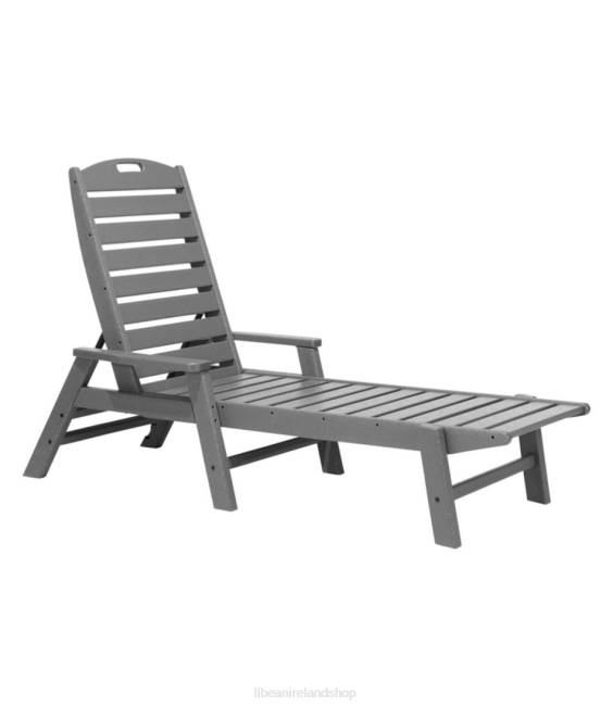 L.L.Bean All-Weather Chaise Lounger with Arms Unisex J46J5617 Backyard & Patio Slate Gray