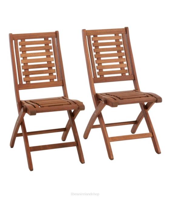 L.L.Bean Eucalyptus Foldable Dining Chairs Set of Two Unisex J46J2853 Backyard & Patio Natural