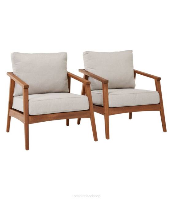 L.L.Bean Eucalyptus Patio Chair Set of Two Unisex J46J2844 Home Goods Natural