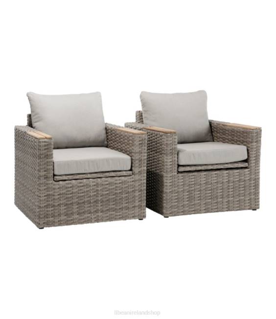 L.L.Bean Wicker Storage Captain's Chair Set of Two Unisex J46J2873 Backyard & Patio Sand