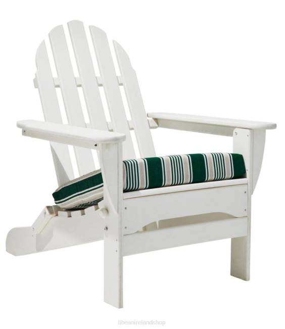 L.L.Bean Casco Bay Adirondack Chair Seat Cushion Stripe Unisex J46J5578 Backyard & Patio Green/Sand Multi