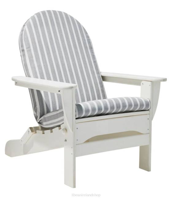 L.L.Bean Casco Bay Adirondack Chair Seat and Back Cushion Stripe Unisex J46J2604 Backyard & Patio Gray/White