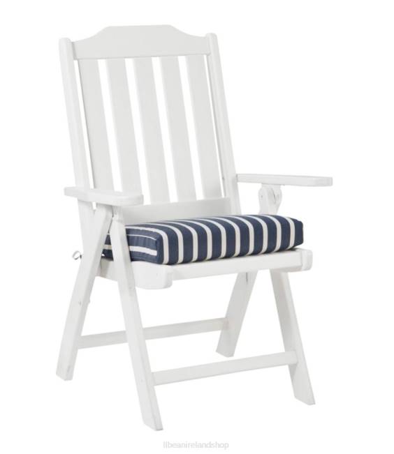 L.L.Bean Casco Bay Cushion for All-Weather Armless/Folding Chair Stripe Unisex J46J6356 Backyard & Patio Navy/Natural
