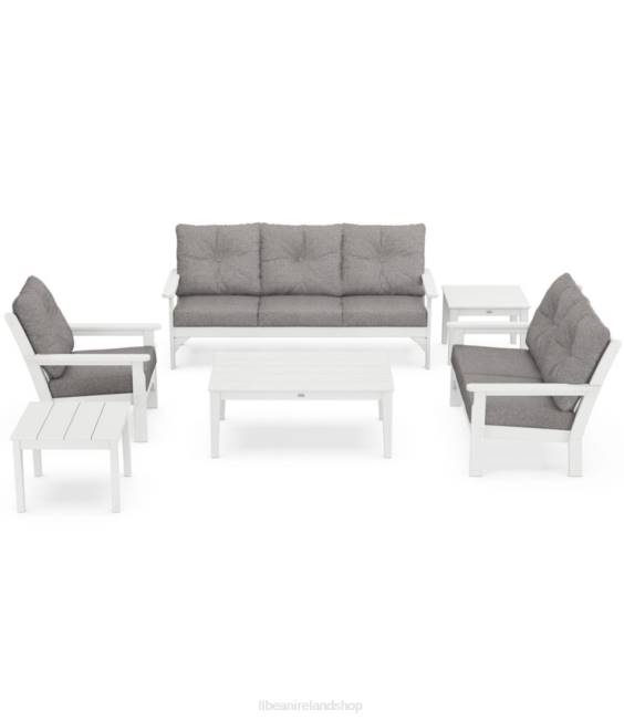 L.L.Bean All-Weather 6-Piece Patio Set with Textured Cushions Unisex J46J4537 Home Goods Gray