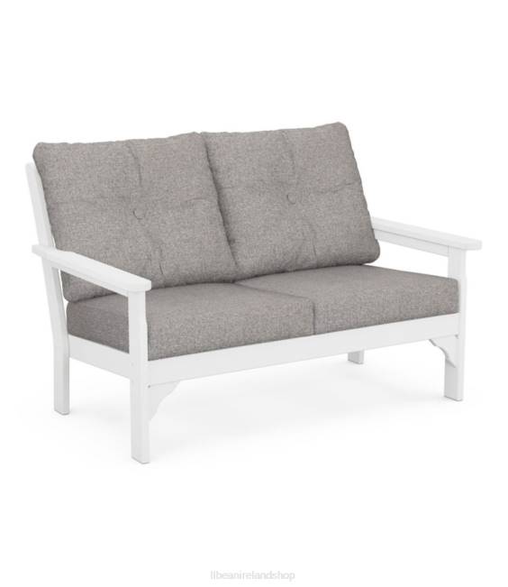 L.L.Bean All-Weather Patio Love Seat with Textured Cushion Unisex J46J4531 Home Goods Gray