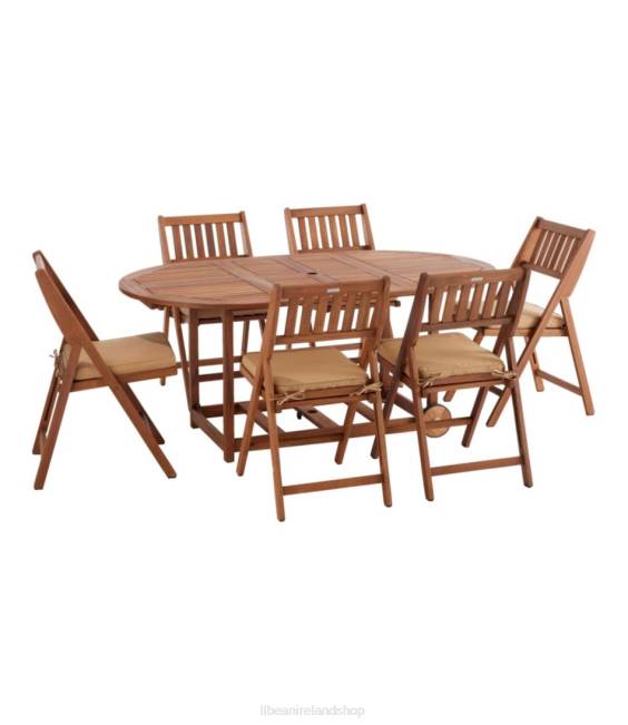 L.L.Bean Eucalyptus Storage 7-Piece Dining Set Unisex J46J2825 Backyard & Patio Natural