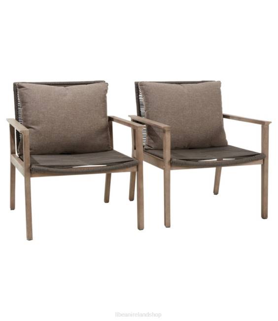 L.L.Bean Eucalyptus Wash and Rope Lounge Chair Set of Two Unisex J46J2887 Backyard & Patio Gray