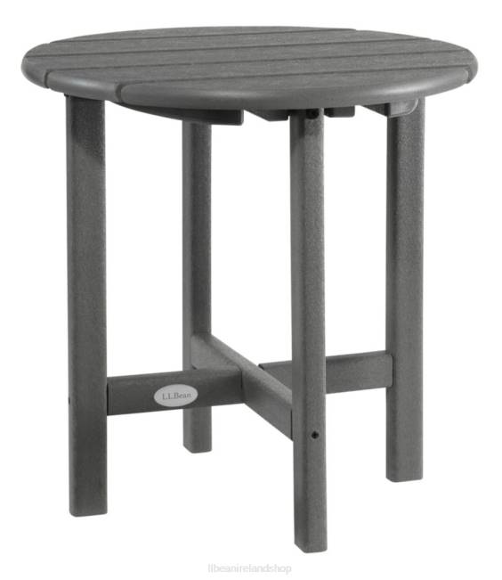 L.L.Bean All-Weather Round Side Table Unisex J46J7141 Backyard & Patio Slate Gray