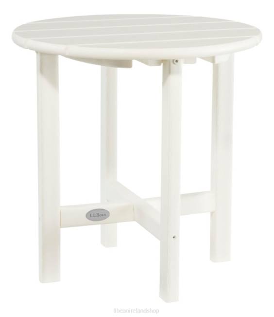 L.L.Bean All-Weather Round Side Table Unisex J46J7262 Backyard & Patio White