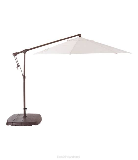 L.L.Bean Sunbrella Market Cantilever 10' Octagon Umbrella with Stand Set Unisex J46J2785 Backyard & Patio Sea Salt