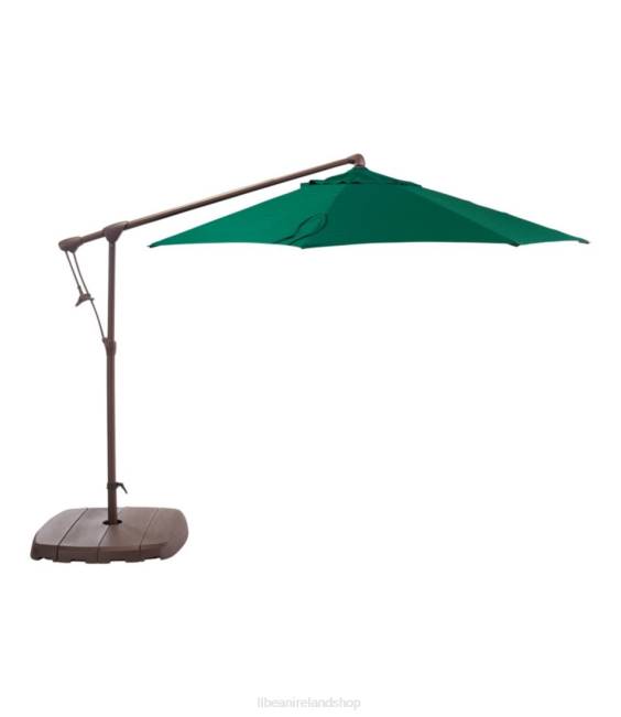 L.L.Bean Sunbrella Market Cantilever 10' Octagon Umbrella with Stand Set Unisex J46J4522 Backyard & Patio Hunter Green