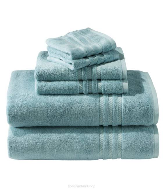 L.L.Bean Organic Cotton Towel Set Unisex J46J2605 Bath Blue Quartz