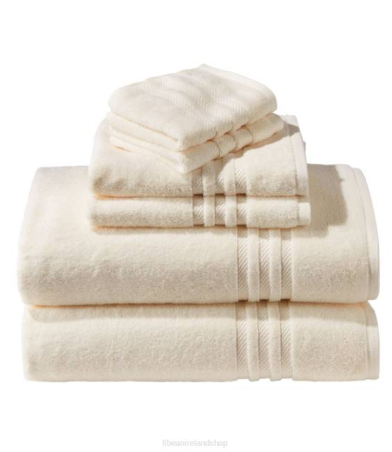 L.L.Bean Organic Cotton Towel Set Unisex J46J7271 Bath Cream