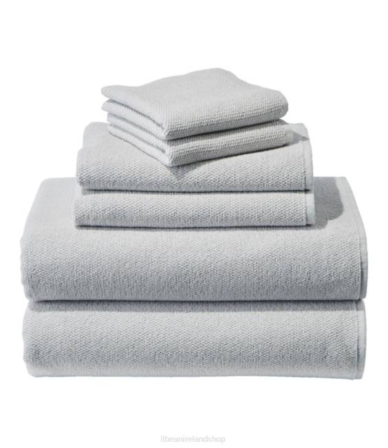 L.L.Bean Organic Textured Cotton Towel Set Unisex J46J7143 Bath Vapor Gray