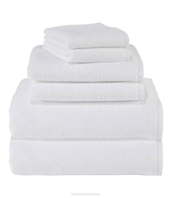 L.L.Bean Organic Textured Cotton Towel Set Unisex J46J7264 Bath White