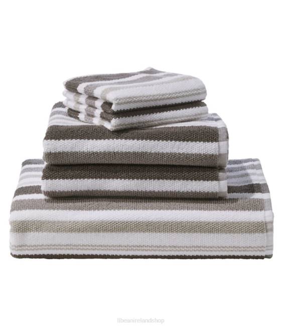 L.L.Bean Organic Textured Cotton Towel Stripe Unisex J46J4445 Bath Feldspar