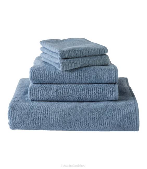 L.L.Bean Organic Textured Cotton Towel Unisex J46J5498 Bath Flint Blue