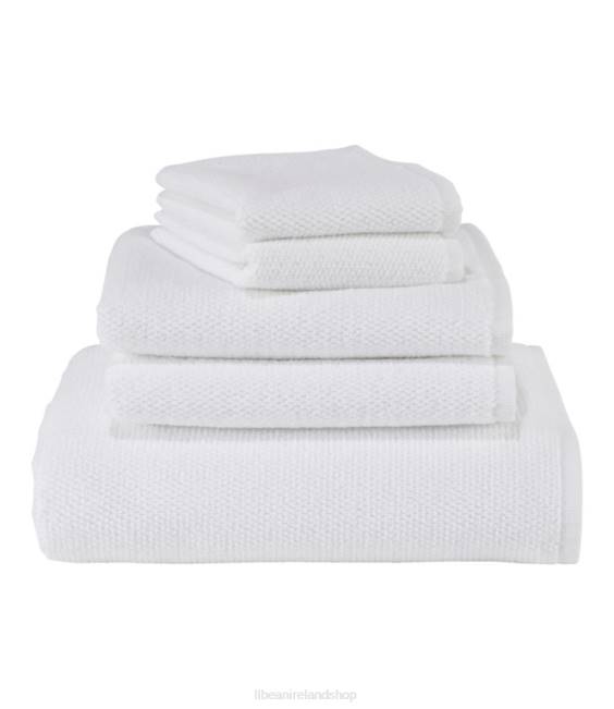 L.L.Bean Organic Textured Cotton Towel Unisex J46J7245 Bath White
