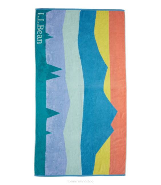 L.L.Bean Seaside Beach Towel Colorbars Scenic Unisex J46J2582 Bath Cool Sea Blue
