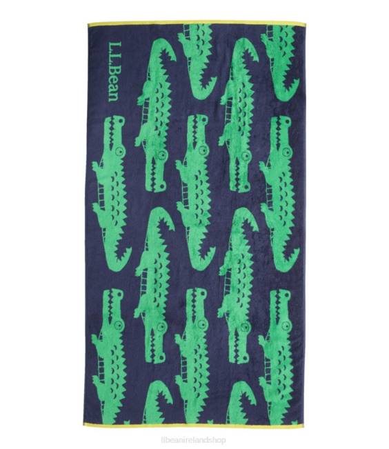 L.L.Bean Seaside Beach Towel Gator Unisex J46J1241 Bath Bright Navy