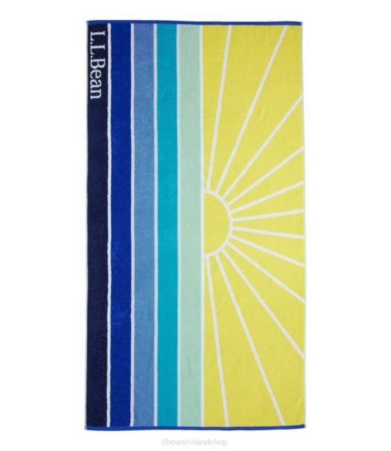 L.L.Bean Seaside Beach Towel Ocean Scenic Unisex J46J2585 Bath Deep Azure