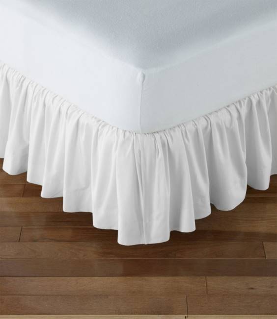 L.L.Bean Gathered Cotton Bed Skirt Unisex J46J4463 Bedding White