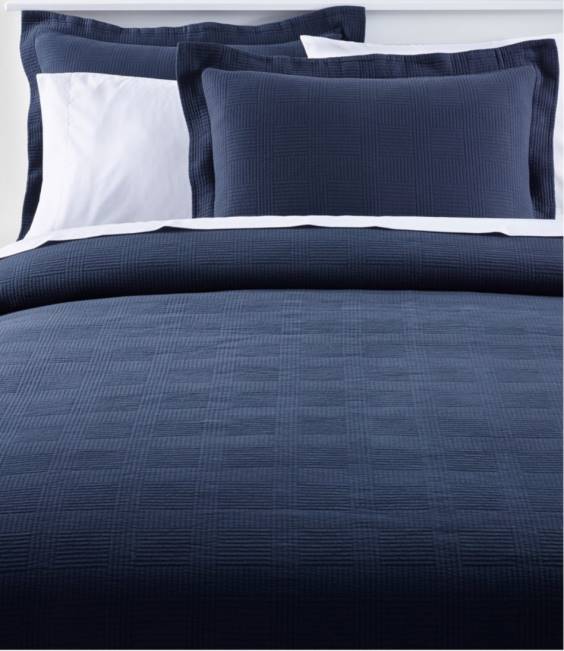 L.L.Bean Vintage Matelasse Coverlet Unisex J46J5505 Bedding Bright Navy