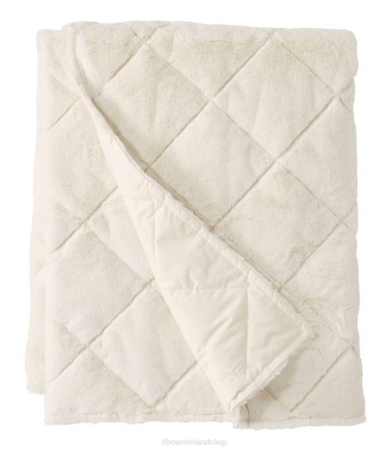 L.L.Bean Ultraplush Down Throw Unisex J46J4525 Bedding Cream