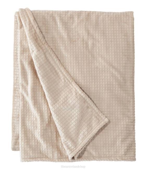 L.L.Bean Wicked Cozy Waffle Blanket Unisex J46J2490 Bedding Driftwood