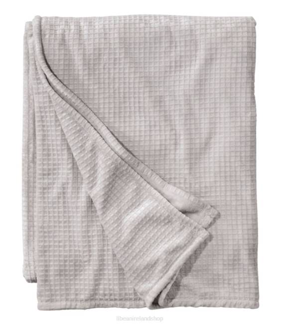 L.L.Bean Wicked Cozy Waffle Blanket Unisex J46J4342 Bedding Gray Mist