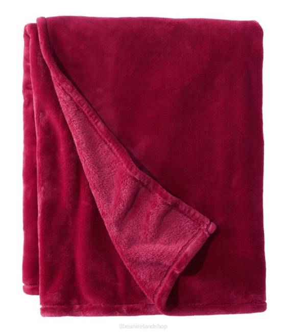 L.L.Bean Wicked Plush Throw Unisex J46J5507 Bedding Mountain Red