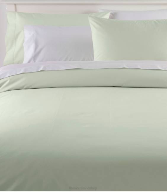L.L.Bean 280-Thread-Count Pima Cotton Percale Comforter Cover Collection Unisex J46J2495 Bedding Pastel Mint