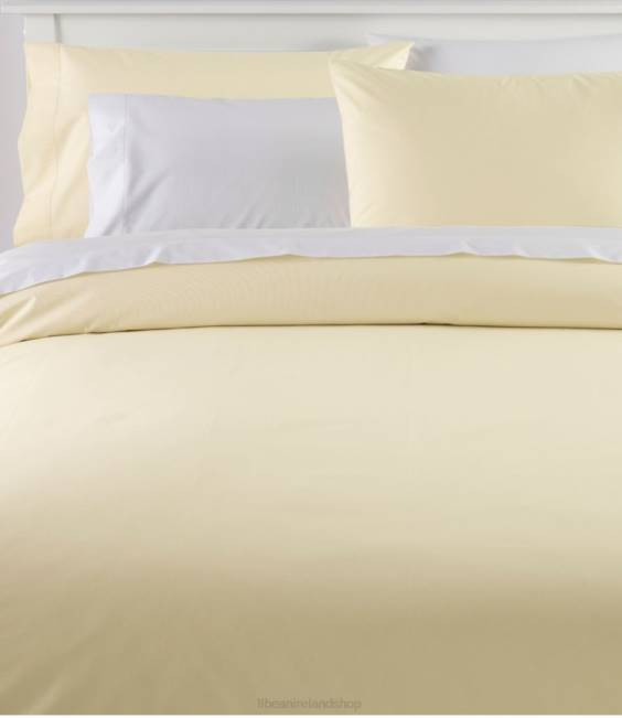 L.L.Bean 280-Thread-Count Pima Cotton Percale Comforter Cover Collection Unisex J46J7130 Bedding Cream