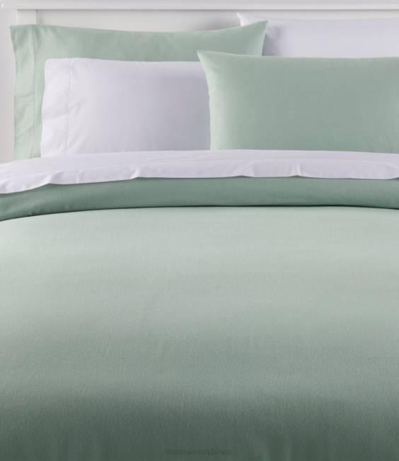 L.L.Bean Ultrasoft Comfort Flannel Comforter Cover Unisex J46J5564 Bedding Silver Sage