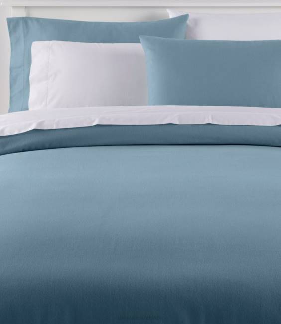 L.L.Bean Ultrasoft Comfort Flannel Comforter Cover Unisex J46J6328 Bedding Bay Blue
