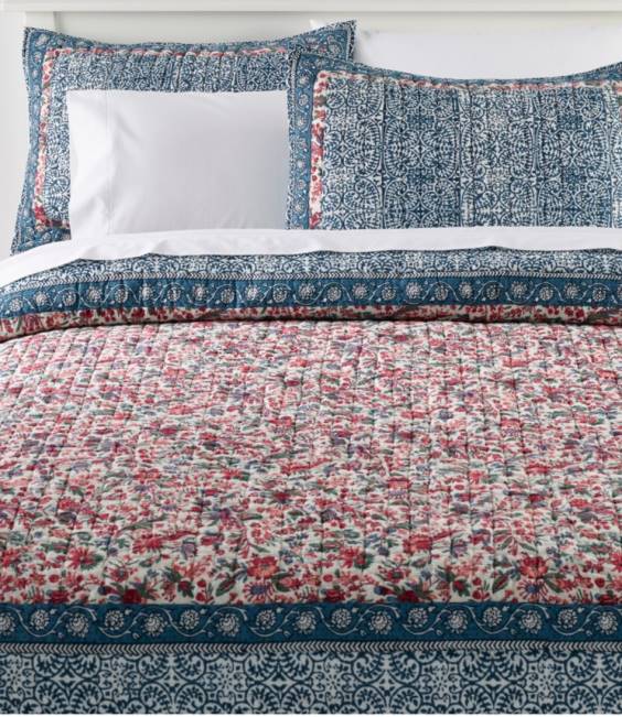 L.L.Bean Border Floral Quilt Collection Unisex J46J2468 Bedding Multi