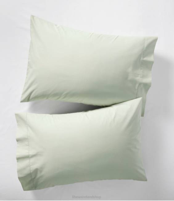 L.L.Bean 280-Thread-Count Pima Cotton Percale Pillowcases Set of Two Unisex J46J2462 Bedding Pastel Mint