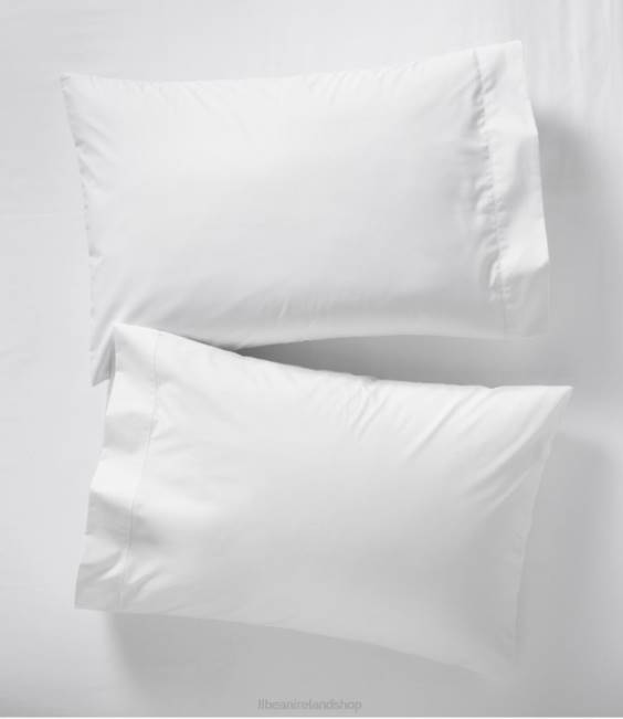 L.L.Bean 280-Thread-Count Pima Cotton Percale Pillowcases Set of Two Unisex J46J7113 Bedding White
