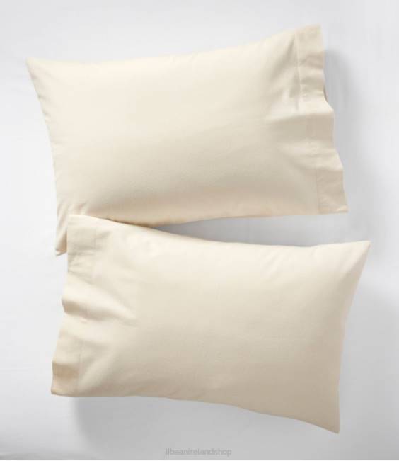 L.L.Bean Ultrasoft Comfort Flannel Pillowcases Set of Two Unisex J46J7263 Bedding Natural