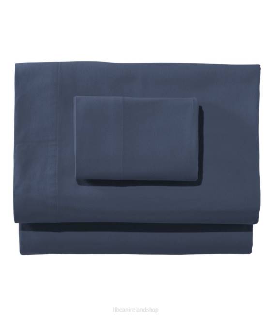 L.L.Bean Ultrasoft Comfort Flannel Sheet Set Unisex J46J2467 Bedding Mariner Blue