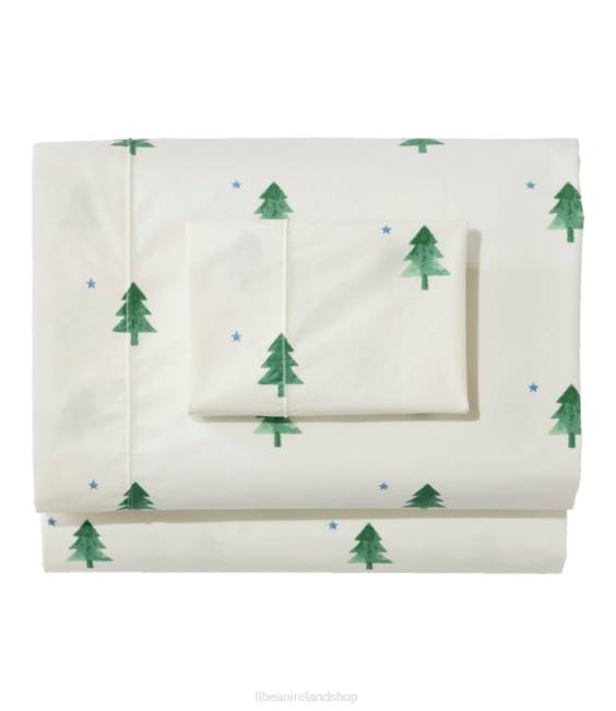 L.L.Bean Vacationland Percale Sheet Collection Unisex J46J2624 Bedding Sea Salt